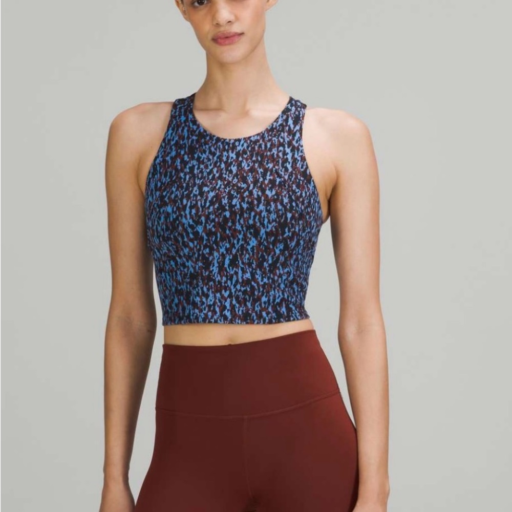 lululemon athletica Blue and Black Speckled Crop Tank